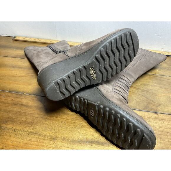 Keen Tall Boots Womens 7 Brown Zurich Wedge Leather Round Toe 1009374 - Picture 9 of 9